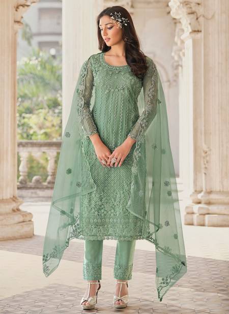 Pista Green Colour SWAGAT SWATI Heavy Designer Festive Wear ButterFly Net Latest Salwar Suit Collection 3303